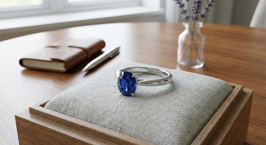 a ring showcasing What Makes September's Sapphire Special